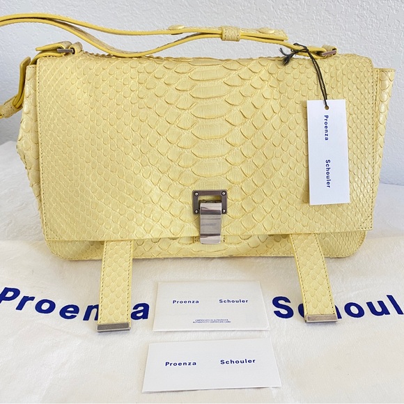 Proenza Schouler Yellow Python Courier Shouder bag - Picture 13 of 15